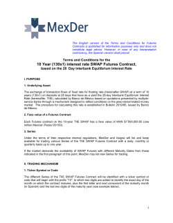 10 Year (130x1) interest rate SWAP Futures Contract