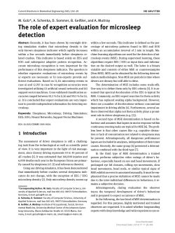 The role of expert evaluation for microsleep detection