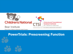 Prescreening Function - CTSI-CN