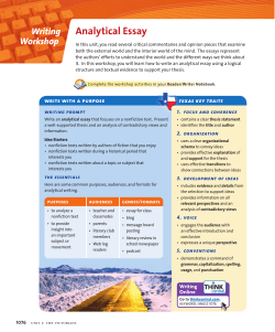 Write an analytical essay