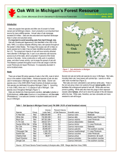 Oak Wilt in Michigan`s Forest Resource