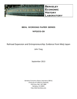 Railroad Expansion and Entrepreneurship: Evidence from Meiji Japan