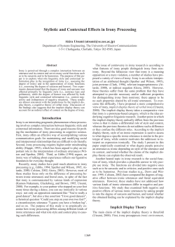 Stylistic and Contextual Effects in Irony Processing