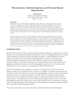 Development, Underdevelopment, and National Spatial Organization