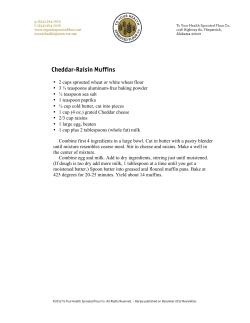 Cheddar-Raisin Muffins - To Your Health Sprouted Flour Co.