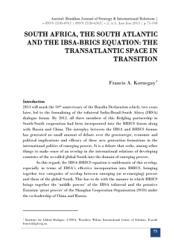 SOUTH AFRICA, THE SOUTH ATLANTIC AND THE IBSA