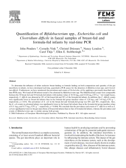 Quantification of Bifidobacterium spp., Escherichia coli and