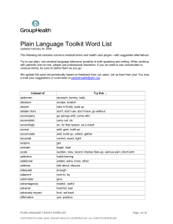 GHC Plain Language Word List
