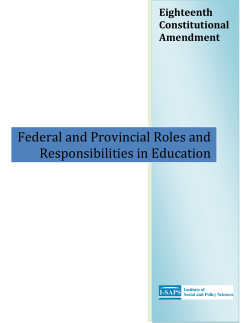 18th Amendment Federal and Provincial