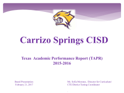 TAPR 2015-2016 - Carrizo Springs CISD