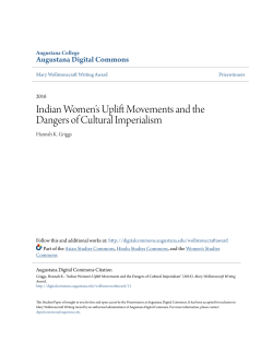 Indian Women`s Uplift Movements and the Dangers of Cultural