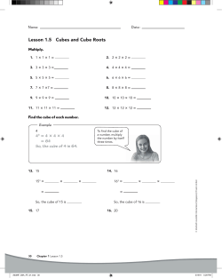 Lesson 1.5 Cubes and Cube Roots