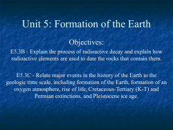 Unit 5: Formation of the Earth