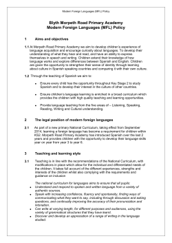 Spanish Policy - Morpeth Road Primary Academy
