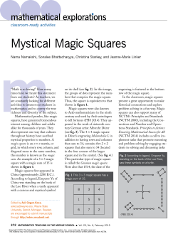 Mathematical Explorations: Mystical Magic