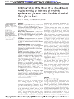 Preliminary study of the effects of Tai Chi and Qigong medical