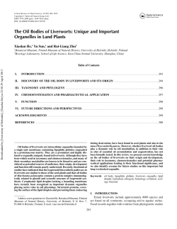 The Oil Bodies of Liverworts: Unique and Important Organelles in