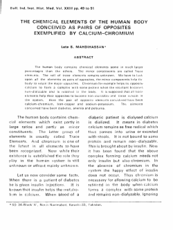 THE CHEMICAL ELEMENTS OF THE HUMAN BODY CONCEIVED