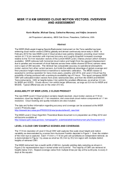 MISR 17.6 km gridded Cloud Motion Vectors: Overview