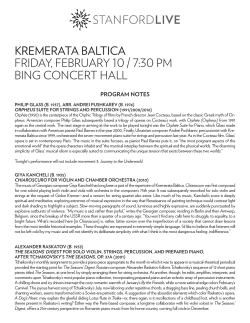 Program Notes