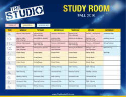 The Studio Cinco Ranch Fall 2016 Tutoring