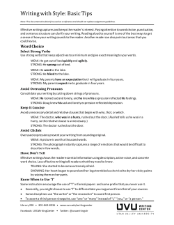 Writing with Style: Basic Tips