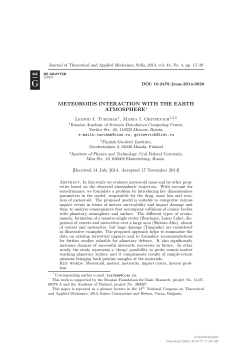 meteoroids interaction with the earth atmosphere