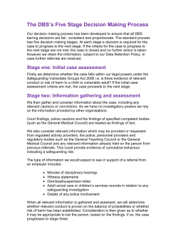 The ISA`s Five Stage Decision Making Process