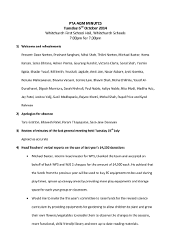 FoW AGM minutes 2014 - Whitchurch Primary School, Harrow