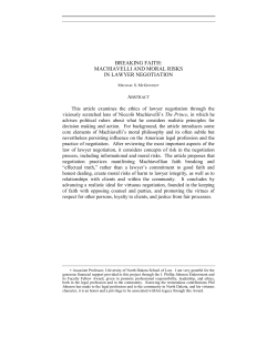breaking faith: machiavelli and moral risks in lawyer