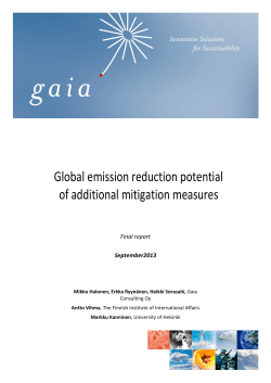 Global emission reduction potential of additional mitigation measures