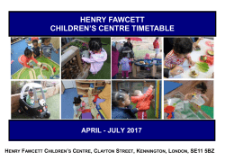 HENRY FAWCETT CHILDREN`S CENTRE TIMETABLE