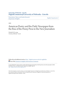 American Poetry and the Daily Newspaper from the Rise of the
