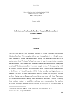 An Evaluation of Mathematics Teachers` Conceptual