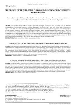 the division of the care of the child or adolescent with type i diabetes