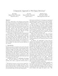 A Spamicity Approach to Web Spam Detection