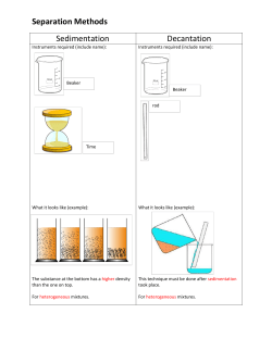 Separation Methods Sedimentation Decantation