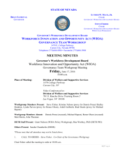 MEETING MINUTES Workforce Innovation and Opportunity Act (WIOA)