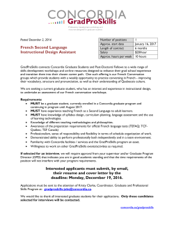 French Second Language Instructional Design Assistant Interested