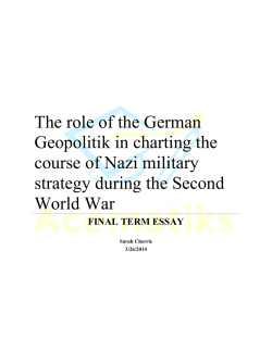 The role of the German Geopolitik in charting the course