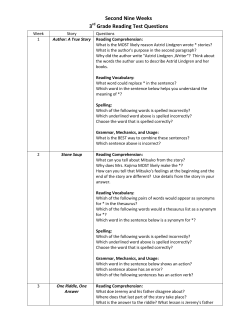 Second Nine Weeks 3 Grade Reading Test Questions