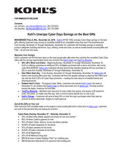 Kohl`s Unwraps Cyber Days Savings on the Best Gifts