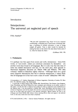 Interjections : The universal yet neglected part of speech