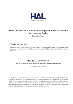 What became of labour market segmentation in France - Hal-SHS