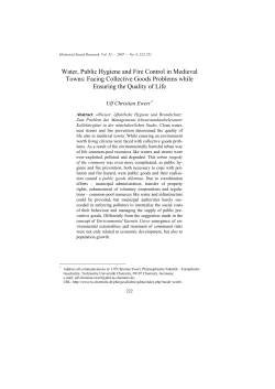 Water, Public Hygiene and Fire Control in Medieval Towns: Facing