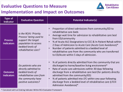 Evaluative Questions to Measure Implementation and Impact on