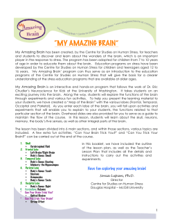 my amazing brain - Centre for Studies on Human Stress