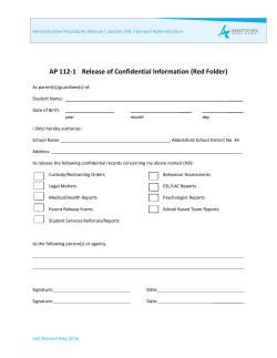 AP 112-1 Release of Confidential Information
