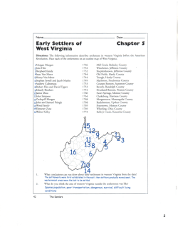 Early Settlers of West Virginia Chapter 5