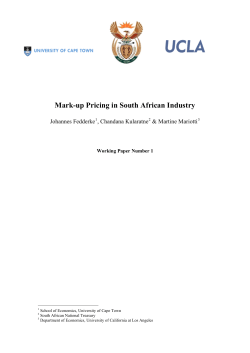 Mark-up Pricing in South African Industry